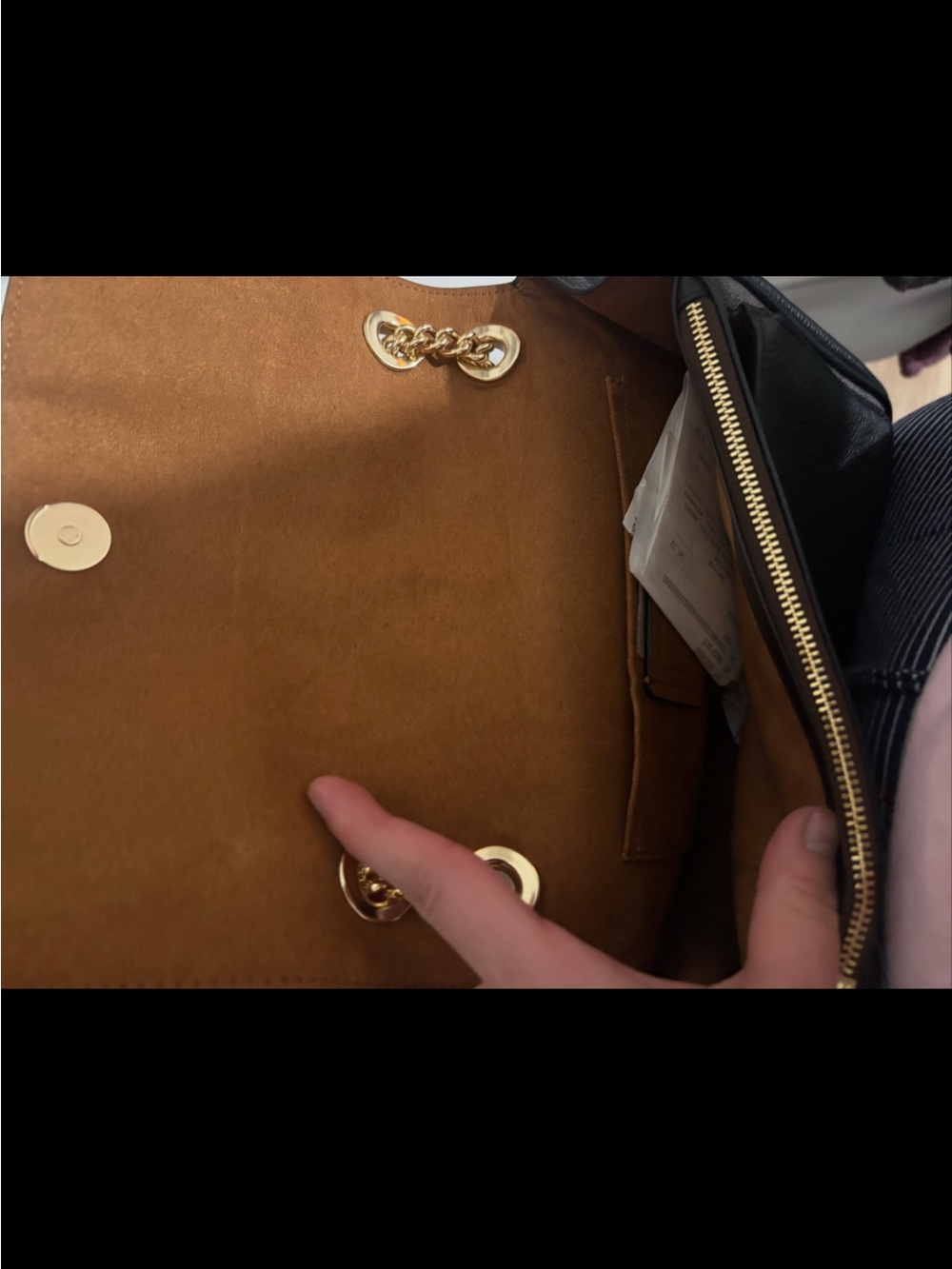 Coach Dark Brown Signature Canvas Crossbody with Gold Chain - Picture 3 of 4